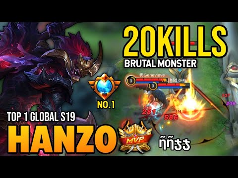 20KILLS ! HANZO BEST BUILD 2022 | TOP 1 GLOBAL HANZO GAMEPLAY | MOBILE LEGENDS✓