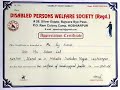 Mr Raj Kumar Mathematics Master Guest Of Honour And Appreciation Certificate By The Disabled Person