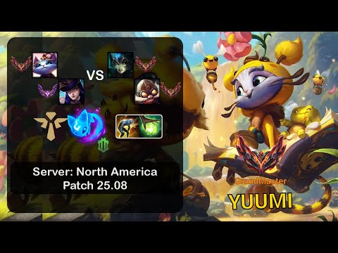 Yuumi Support + Caitlyn vs Nami + Corki - NA GrandMaster - Patch 25.08