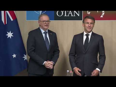 France's President Macron meets New Zealand and Australian Prime Ministers at NATO Summit | AFP