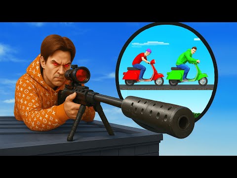 Sniper Vs. Scooters in GTA!