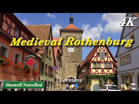 Rothenburg ob der Tauber, cidade velha murada medieval - vídeo de viagens na Alemanha 4K