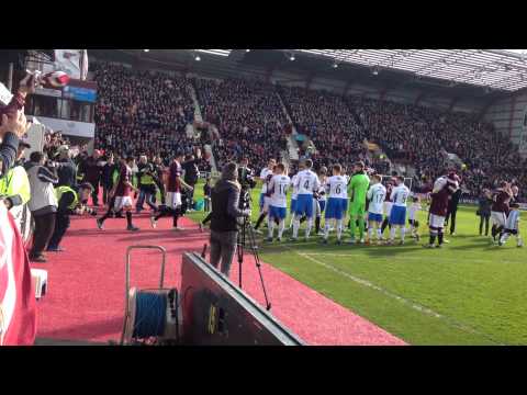 Heart of Midlothian v Queen of the South. Guard of honour for the league champions.