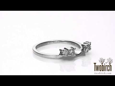 0.25 ct. Graduated Four Stone Shared Prong Set Ring Wrap - TwoBirch TB-WRAP-0004-WG-E