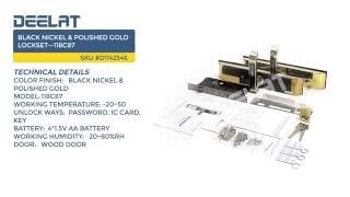 Black Nickel & Polished Gold Lockset--118C87