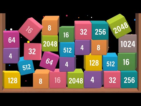 Drop Block 3D - 2048 Cubes: Fall & Merge (Colorful ASMR Gameplay) Fun Math Game. 2048 Tiles Merge