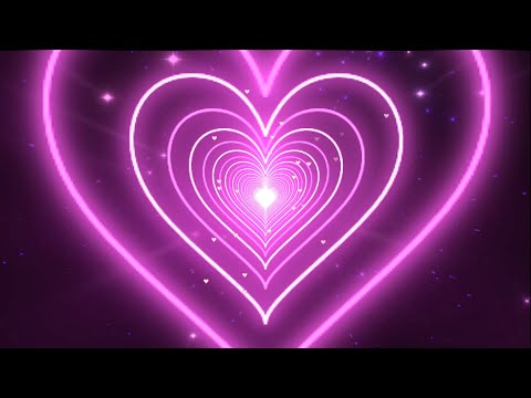Neon Heart Background💖Pink Tunnel Heart Background Screensaver Video Effects - Motion Graphics
