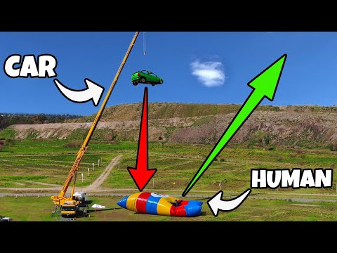 INSANELY HIGH BLOB LAUNCH! Car Dropped From 150ft