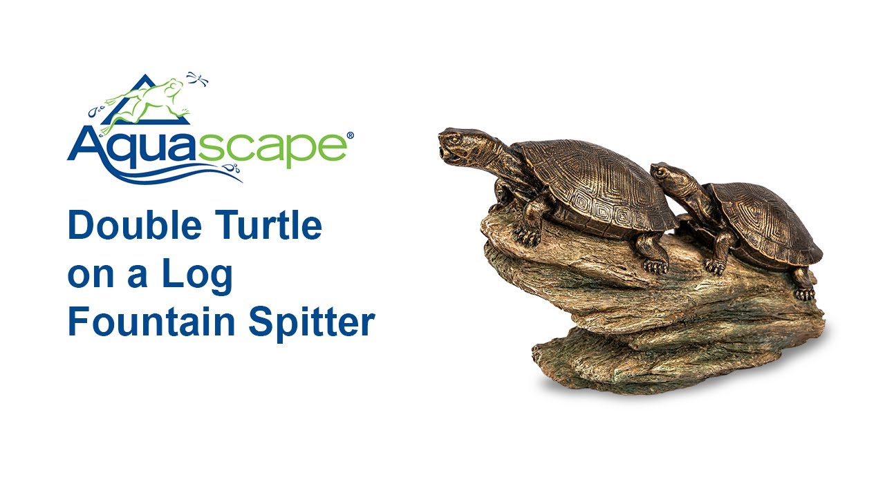 Double Turtle on a Log Fountain Spitter