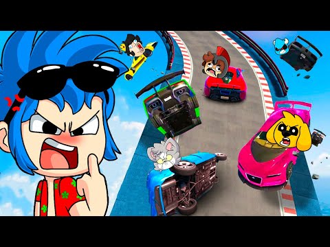 ¡IMPOSIBLE SOBREVIVIR a la MEGA RAMPA MÁS PELIGROSA de GTA 5! 🚗😱 LOS COMPAS CARA a CARA