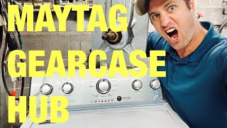 How to replace a Maytag washer gearcase and basket hub | W11454734 and W10528947
