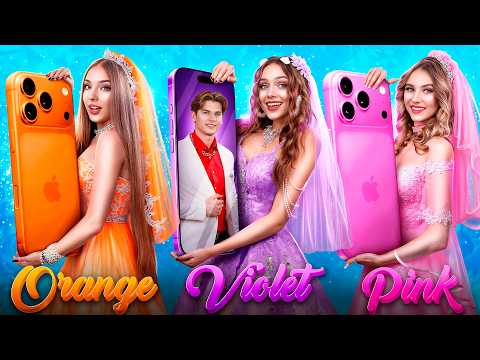 Fille Rose vs Orange vs Violette se marient ! Concours de mariage coloré