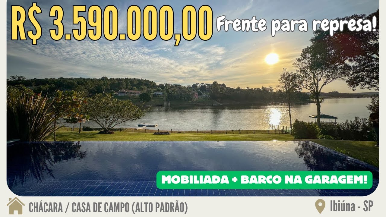 [VENDIDA!] Chácara a venda em frente da represa de Ibiúna-SP🇧🇷| Casa alto padrão | Mobiliada | Píer