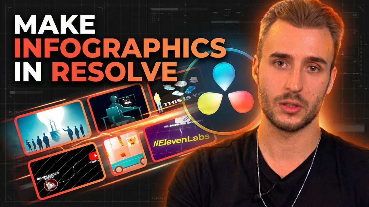 Creating Animated Infographics In Davinci Resolve 20 -  EASY METHOD