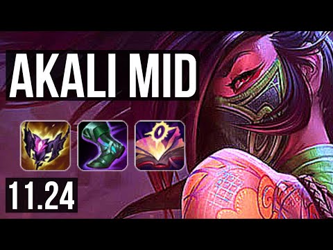 AKALI vs YASUO (MID) | 11/1/3, 2.0M mastery, Legendary, 300+ games | NA Master | 11.24