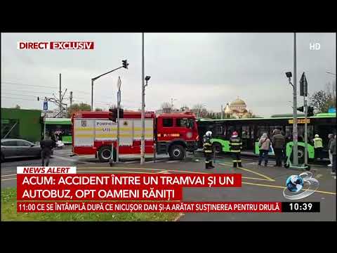Tramvaiul 41 s-a ciocnit cu un autobuz STB, în Drumul Taberei: Sunt 8 victime