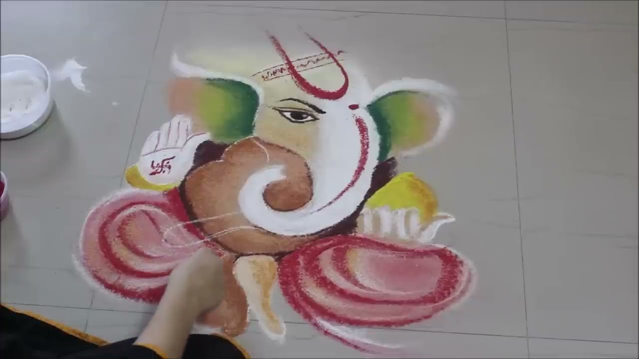 how to make ganesha rangoli design by various arts