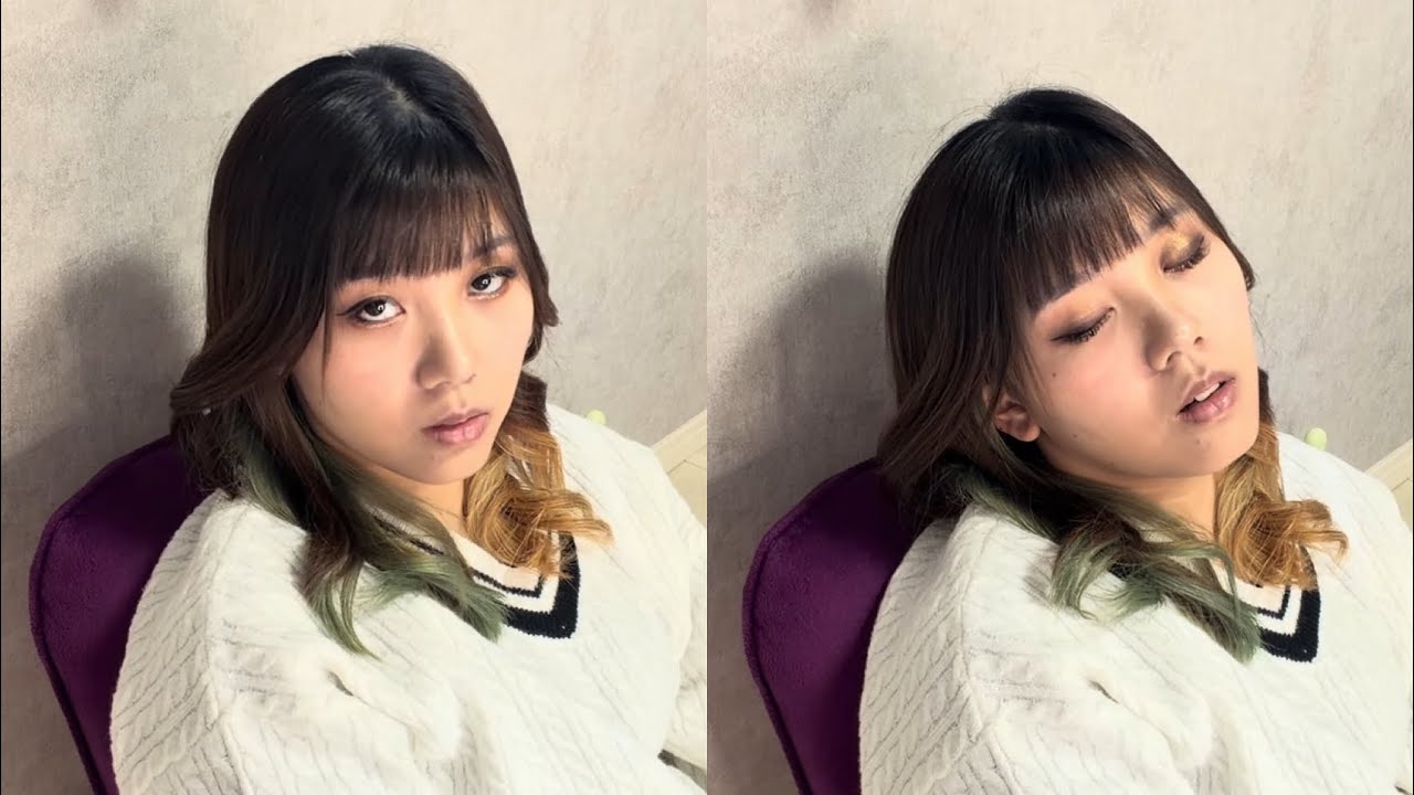 【220】24歳モデルのAliceさん座ったままうとうと寝顔