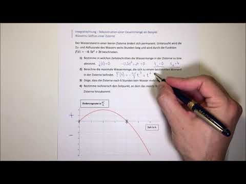 Integralrechnung Rekonstruktion Änderungsrate Anwendung Beispiel Wassermenge