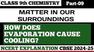 Class 9th Science Ch 1||Matter in our Surroundings|| How does Evaporation cause cooling?||
