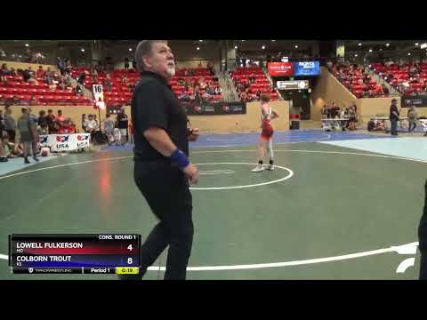 102 Lbs Cons. Round 1 - Lowell Fulkerson, MO Vs Colborn Trout, KS Dda7
