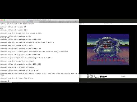 ZEsarUX emulator -  testing TBBLUE clip window registers