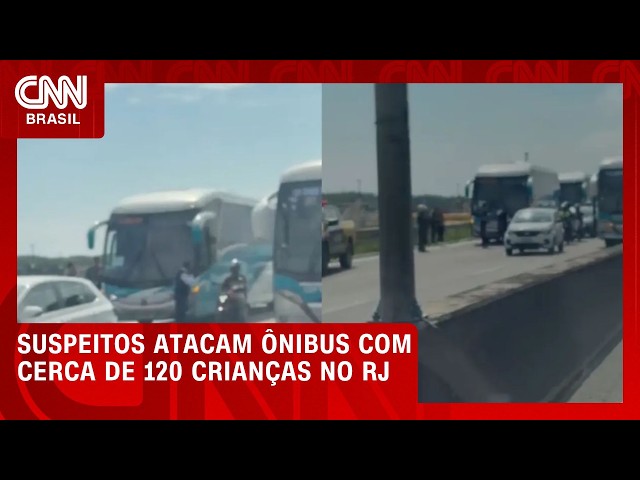 Criminosos atacam ônibus de excursão com 120 crianças na Linha Vermelha (RJ) | HORA H