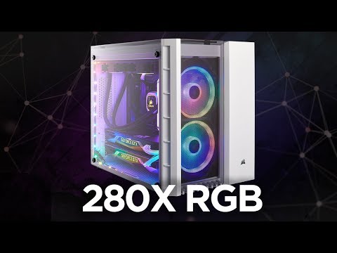 PC korpusas Corsair Crystal 280X RGB Micro-ATX, Baltas video