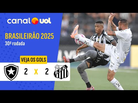 BOTAFOGO 2 X 2 SANTOS - 30 RODADA - CAMPEONATO BRASILEIRO 2025