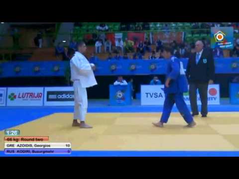 Judo European Championship Juniors -66 AZOIDIS (GRE) - KODIRI (RUS) 2013