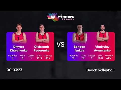 22:45 D. Kharchenko / O. Fedorenko - B. Isakov / V. Avramenko 10.12.2022 | Winners Beach Volleyball