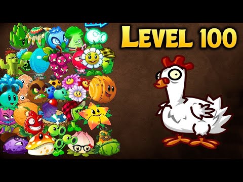 Part -1 PvZ 2 : Chicken Zombie Level 100 vs. All Plants Max Level Gameplay