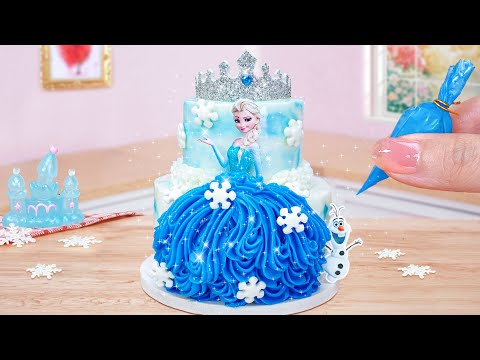 Disney Frozen ELSA Cake❄️Beautiful Miniature Elsa & Olaf Disney Princess Cake Decorating Tutorial
