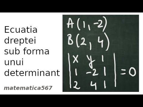 Ecuatia dreptei sub forma unui determinant