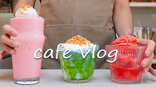 🍉Cafe Vlog Collection/Sweet, Fresh, And Totally Watermelon-coded💗Cafe Vlog/ASMR/카페브이로그/no bgm