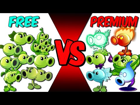 Team FREE vs PREMIUM Peashooter - Who Will Win? - PvZ 2 Team Plant vs Team Plant