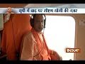 CM Yogi Adityanath conducts aerial survey of flood affected areas in UP