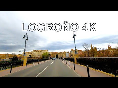 LLuvia en Logroño (La Rioja, España) Conduciendo 4K Viaje en Coche