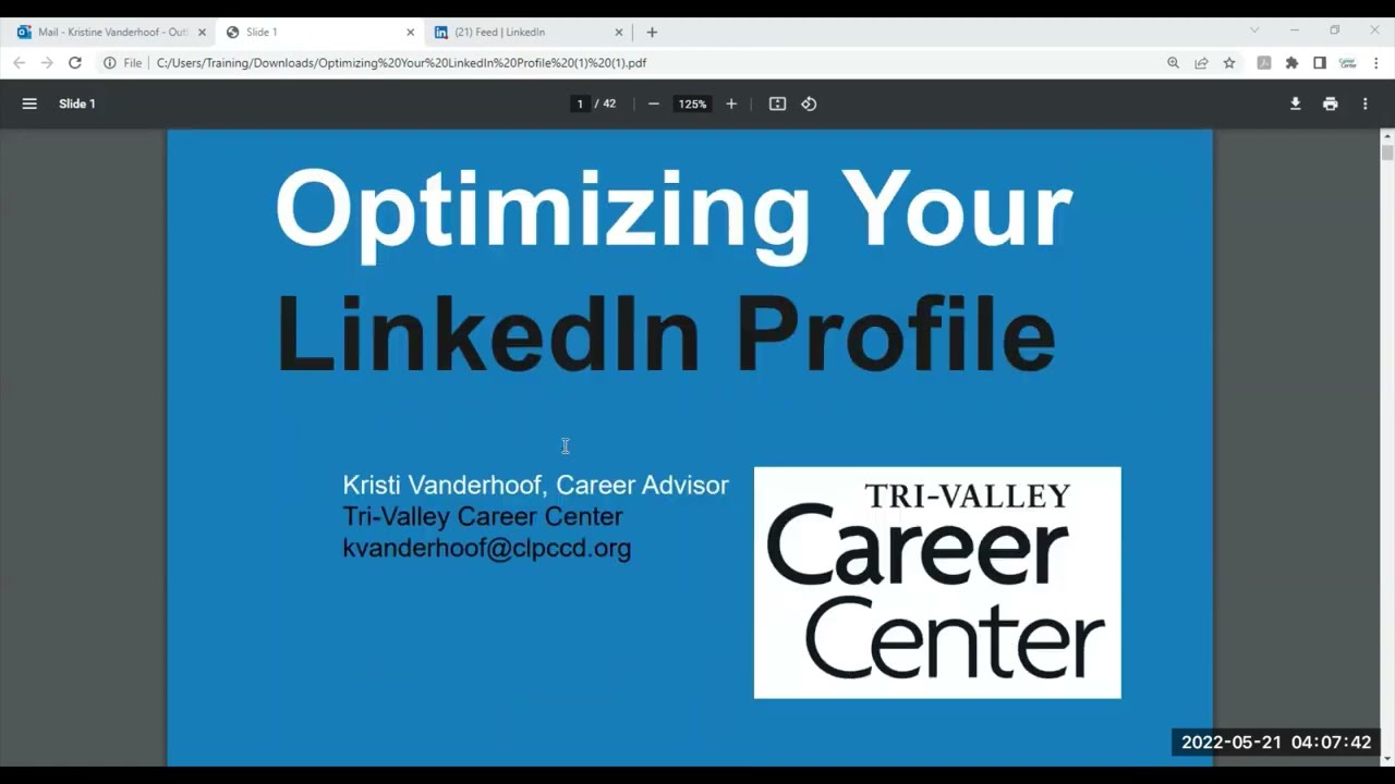 Optimizing Your LinkedIn Profile - Virtual Workshop