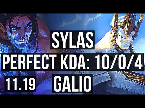 SYLAS vs GALIO (MID) | 10/0/4, 66% winrate, Legendary | EUW Master | v11.19