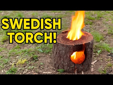 Making a Swedish Torch out of a Log!