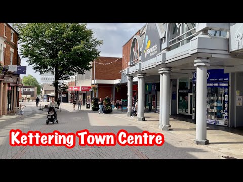 Walking in Kettering Town in UK