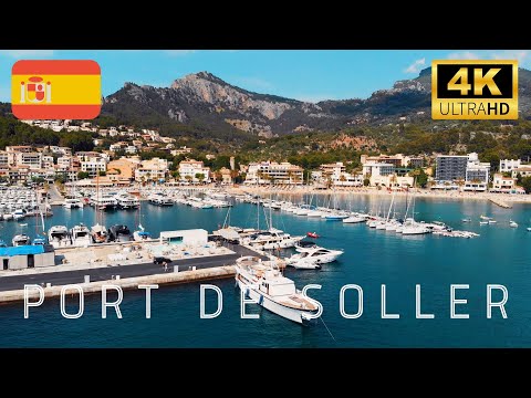 PORT DE SOLLER 4K - Fabulous Beach at Mallorca (Spain) - Relaxing  Drone Footage