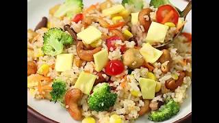 ข้าวผัดสูตรเจ - วีแกน เชดด้าสไลซ์