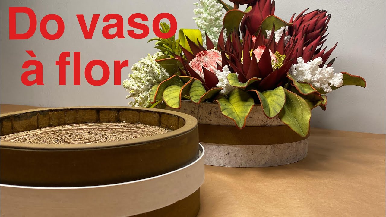 Transforme papel em arte! Faça um vaso incrível e um arranjo perfeito.