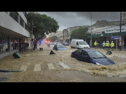 🚨 São Paulo Turns Into Chaos: Flash Flood Swallows Streets in Franca, Brazil, Cars Trapped !