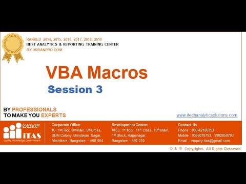 VBA Macros Session 3 (April 2020 Weekend Batch 11AM-1PM)