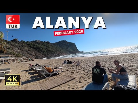 Alanya Cleopatra Beach, Cable Car and Damlatas | Antalya Turkey | February 2026 [4K HD]