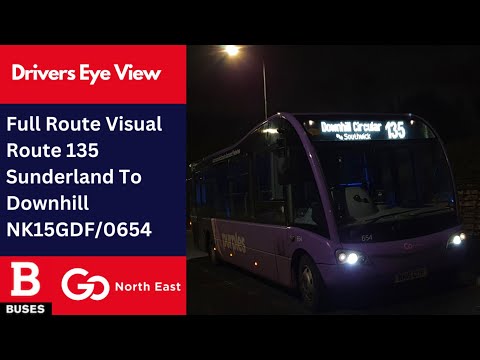 DEV: FULL ROUTE VISUAL | Nexus Bus Route 135 - Sunderland To Downhill + Return | NK15GDF/0654