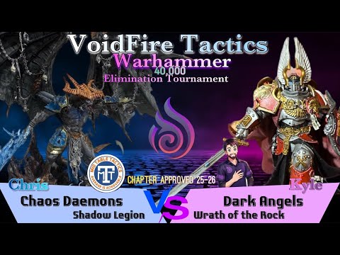 Warhammer 40k 2025-26TP Battle Report: Dark Angels vs. Chaos Daemons *ELIMINATION TOURNAMENT R1*